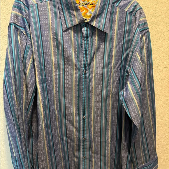 Robert Graham Multicolor Striped Button Down Shirt Size 3XL - Picture 1 of 6